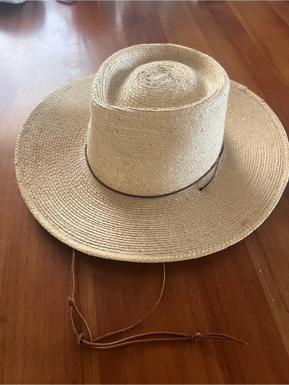Women’s Del Rae Francisco Straw Sun Hat with leather cording Strap - Natural